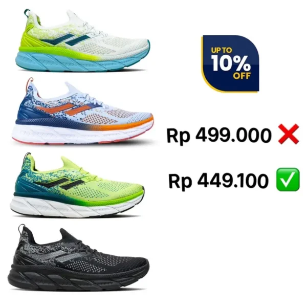 Sepatu Lari Running Mills Enermax Nanoknit - Original - Sepatu Lari Pria dan Wanita