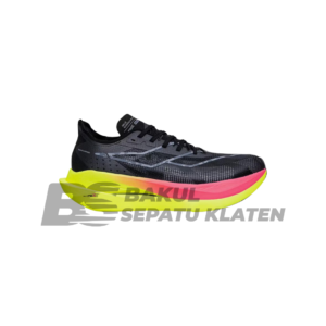 Sepatu Running Lari Mills Enercharge M1 - Black Original - Sepatu Lari Plat Carbon - black/yellow/magenta, 42