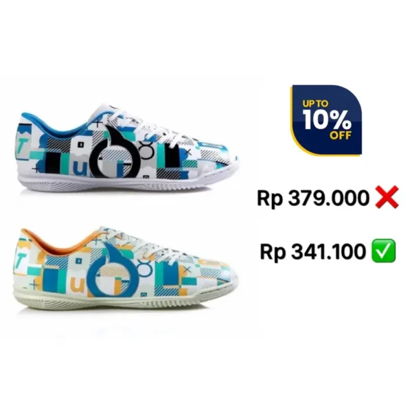 Ortuseight Sepatu Futsal Memphis In - Original - Boots Catalyst Voyage IN White Cyan ortred black