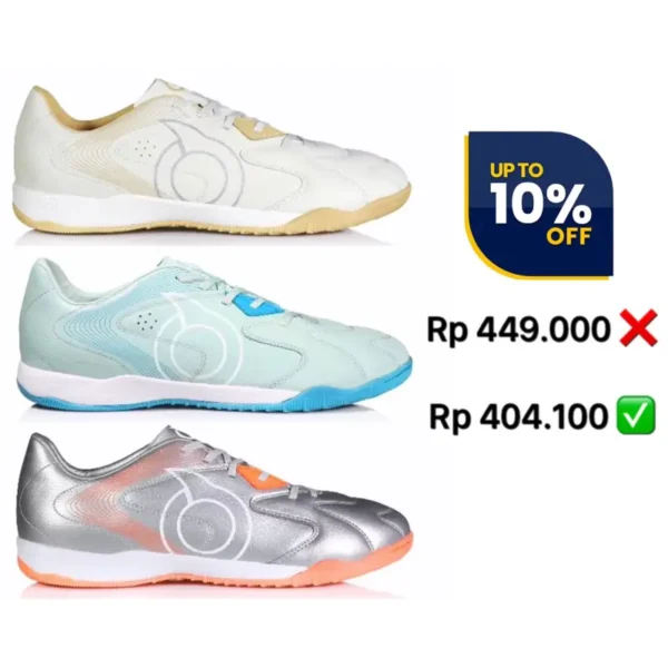 Sepatu Futsal Ortuseight Olympico V3 In - Off white/gold - Original - Sepatu Futsal Ortus Ori