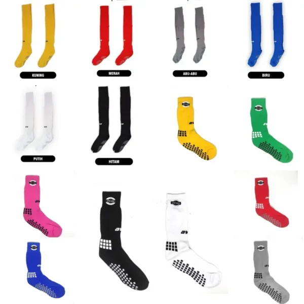 Kaos kaki Anti Slip avo futsal dan sepak bola anti slip panjang dan pendek Avo original warna lengkap Putih Hitam Hijau Merah Abu Abu Kuning Pink biru chelse biru city dll